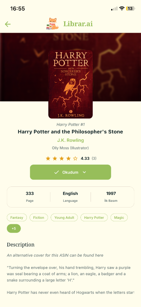 Detailed book information page